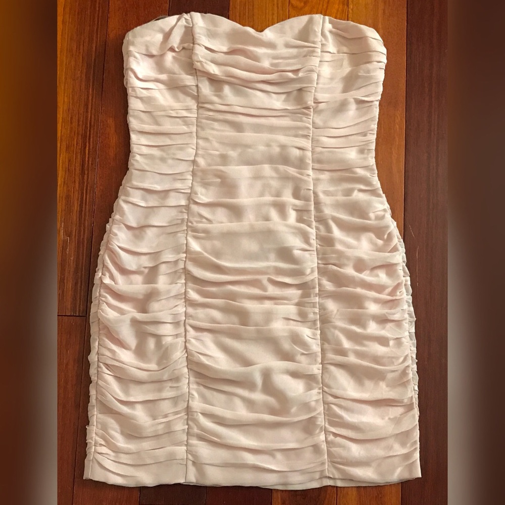 H&M Pale Pink Ruche Dress - size 10
